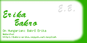 erika bakro business card